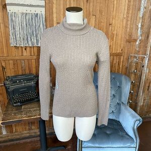 Tan Knit Jeanne Pierre Turtleneck